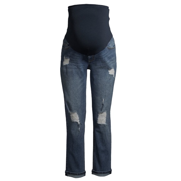 Women's Maternity Boyfriend Jeans with Full Panel - Picture 5 of 6